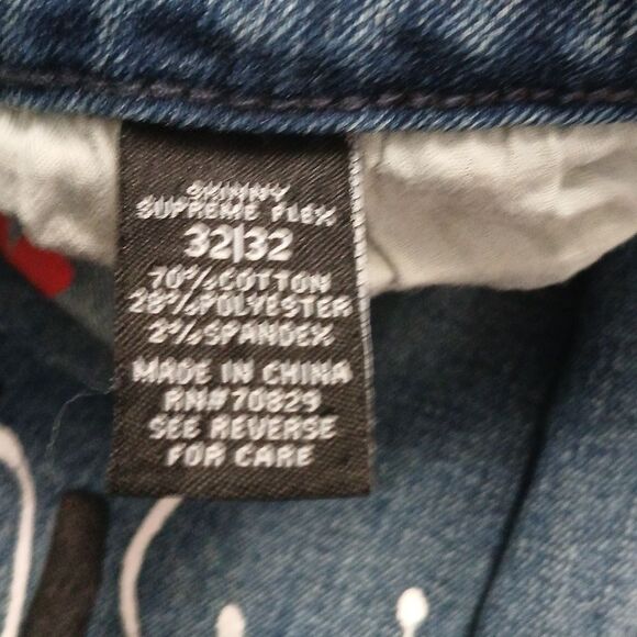 Rue21 Men's Graphic  Skinny Supreme Flex Black Jeans 32/32 - Picture 14 of 15